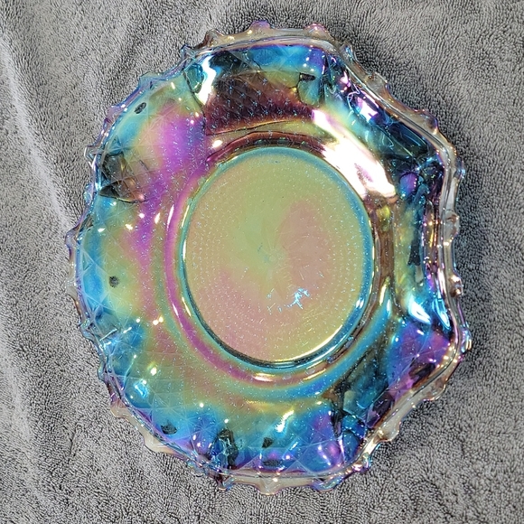 Vintage Blue Carnival Glass Hostess Plate!! - Picture 7 of 11